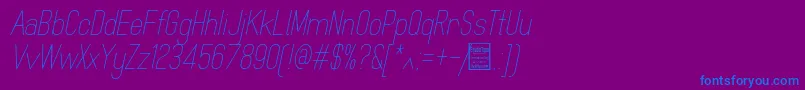 MindblueLightItalicDemo Font – Blue Fonts on Purple Background