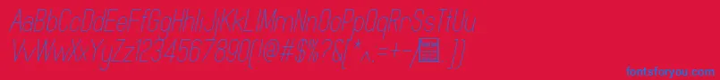 MindblueLightItalicDemo-Schriftart – Blaue Schriften auf rotem Hintergrund