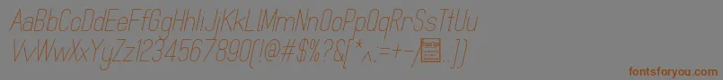Шрифт MindblueLightItalicDemo – коричневые шрифты на сером фоне