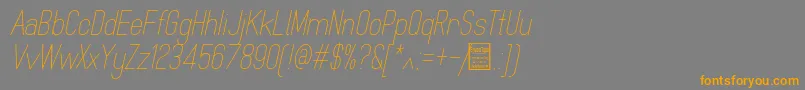 Шрифт MindblueLightItalicDemo – оранжевые шрифты на сером фоне