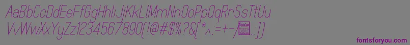 Шрифт MindblueLightItalicDemo – фиолетовые шрифты на сером фоне