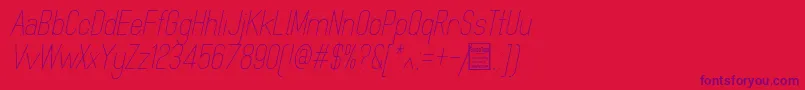 MindblueLightItalicDemo Font – Purple Fonts on Red Background