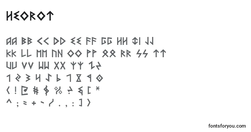 Czcionka Heorot – alfabet, cyfry, specjalne znaki