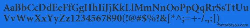 フォントMiniatureBold – 黒い文字の青い背景