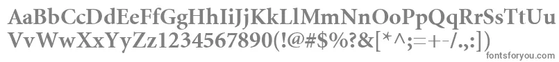 フォントMiniatureBold – 白い背景に灰色の文字