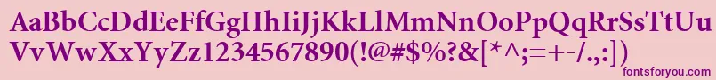 Police MiniatureBold – polices violettes sur fond rose