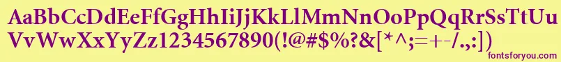 MiniatureBold Font – Purple Fonts on Yellow Background