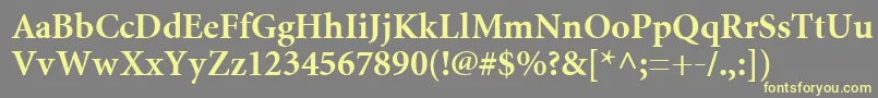 MiniatureBold-Schriftart – Gelbe Schriften auf grauem Hintergrund