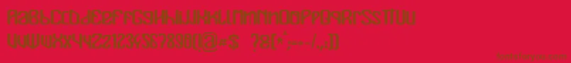 フォントMualk – 赤い背景に茶色の文字