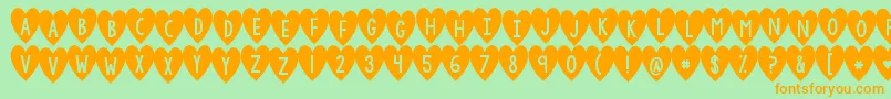 Kgiandloveandyou Font – Orange Fonts on Green Background