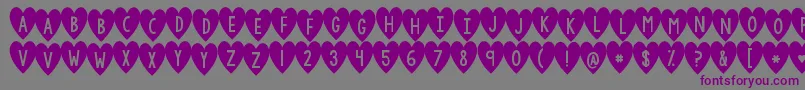 フォントKgiandloveandyou – 紫色のフォント、灰色の背景