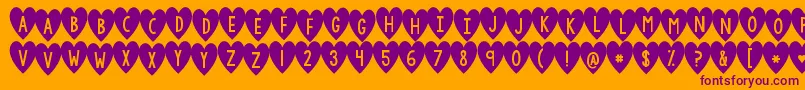 Шрифт Kgiandloveandyou – фиолетовые шрифты на оранжевом фоне