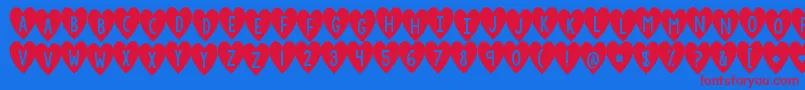 Kgiandloveandyou Font – Red Fonts on Blue Background