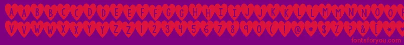 Kgiandloveandyou Font – Red Fonts on Purple Background