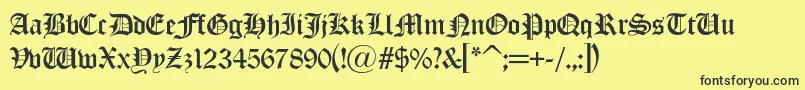 Olondon Font – Black Fonts on Yellow Background