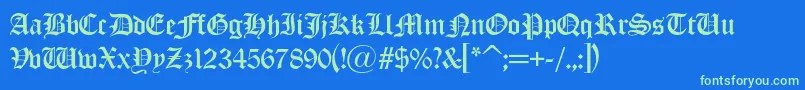 Olondon Font – Green Fonts on Blue Background