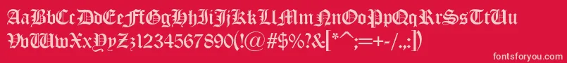 Olondon Font – Pink Fonts on Red Background