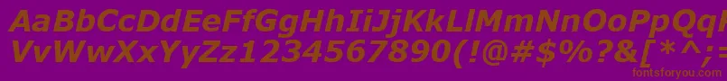 MsReferenceSansSerifРџРѕР»СѓР¶РёСЂРЅС‹Р№РљСѓСЂСЃРёРІ Font – Brown Fonts on Purple Background