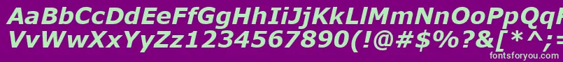 MsReferenceSansSerifРџРѕР»СѓР¶РёСЂРЅС‹Р№РљСѓСЂСЃРёРІ Font – Green Fonts on Purple Background