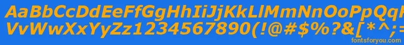 Fonte MsReferenceSansSerifРџРѕР»СѓР¶РёСЂРЅС‹Р№РљСѓСЂСЃРёРІ – fontes laranjas em um fundo azul