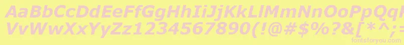 Fonte MsReferenceSansSerifРџРѕР»СѓР¶РёСЂРЅС‹Р№РљСѓСЂСЃРёРІ – fontes rosa em um fundo amarelo