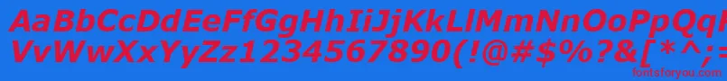 MsReferenceSansSerifРџРѕР»СѓР¶РёСЂРЅС‹Р№РљСѓСЂСЃРёРІ Font – Red Fonts on Blue Background