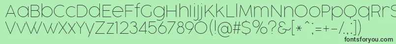 Czcionka CocogooseProThinTrial – czarne czcionki na zielonym tle