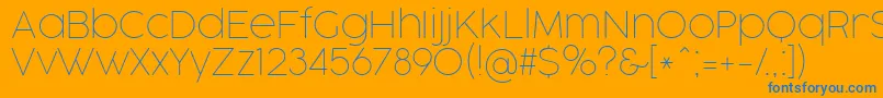 Czcionka CocogooseProThinTrial – niebieskie czcionki na pomarańczowym tle