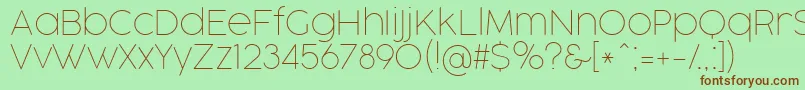 CocogooseProThinTrial-fontti – ruskeat fontit vihreällä taustalla