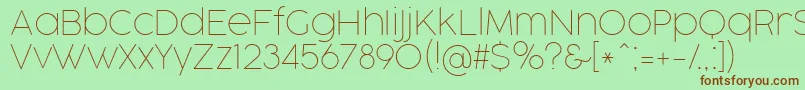 Czcionka CocogooseProThinTrial – brązowe czcionki na zielonym tle