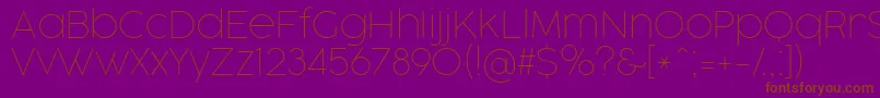 フォントCocogooseProThinTrial – 紫色の背景に茶色のフォント