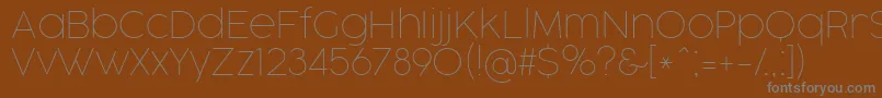 Czcionka CocogooseProThinTrial – szare czcionki na brązowym tle