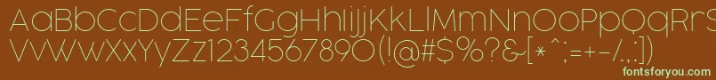 Czcionka CocogooseProThinTrial – zielone czcionki na brązowym tle