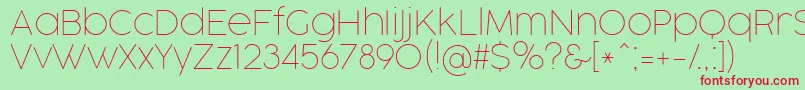 フォントCocogooseProThinTrial – 赤い文字の緑の背景