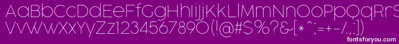 Czcionka CocogooseProThinTrial – białe czcionki na fioletowym tle