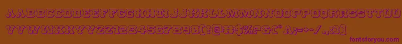 Usmarshal3D Font – Purple Fonts on Brown Background