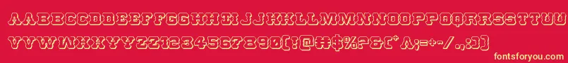 Usmarshal3D Font – Yellow Fonts on Red Background