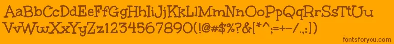 UnkemptBold Font – Brown Fonts on Orange Background