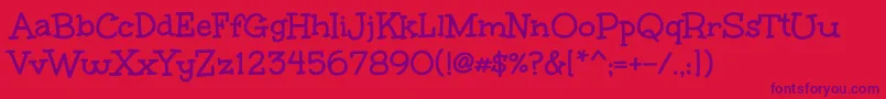 UnkemptBold Font – Purple Fonts on Red Background