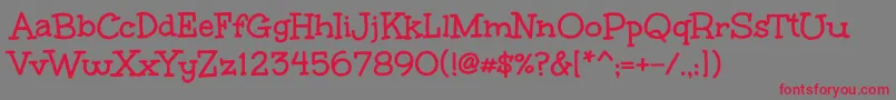 フォントUnkemptBold – 赤い文字の灰色の背景