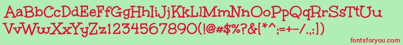 UnkemptBold Font – Red Fonts on Green Background