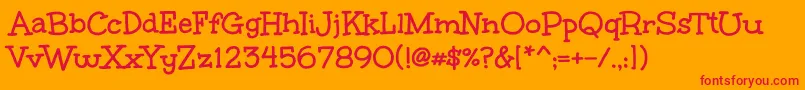 UnkemptBold Font – Red Fonts on Orange Background