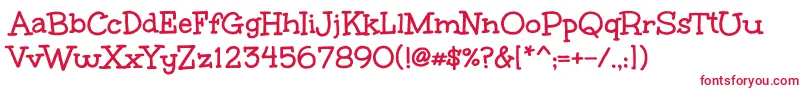 UnkemptBold Font – Red Fonts on White Background