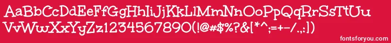 UnkemptBold Font – White Fonts on Red Background