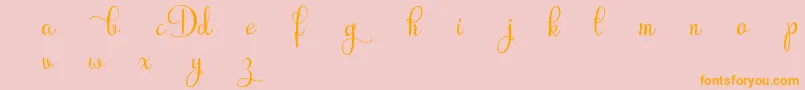 RubyntDemo-Schriftart – Orangefarbene Schriften auf rosa Hintergrund