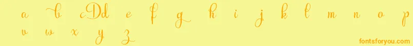 RubyntDemo Font – Orange Fonts on Yellow Background