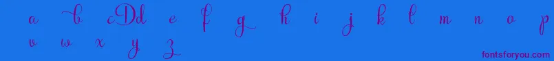 RubyntDemo-Schriftart – Violette Schriften auf blauem Hintergrund