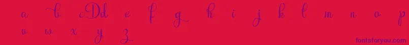 RubyntDemo-Schriftart – Violette Schriften auf rotem Hintergrund