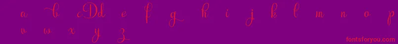 RubyntDemo-Schriftart – Rote Schriften auf violettem Hintergrund