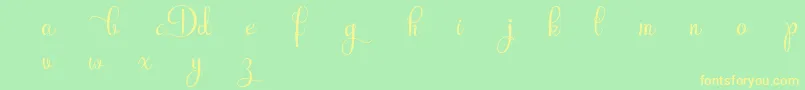 RubyntDemo Font – Yellow Fonts on Green Background